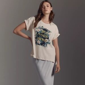 Anthropologie Floral French Oversized Shirt